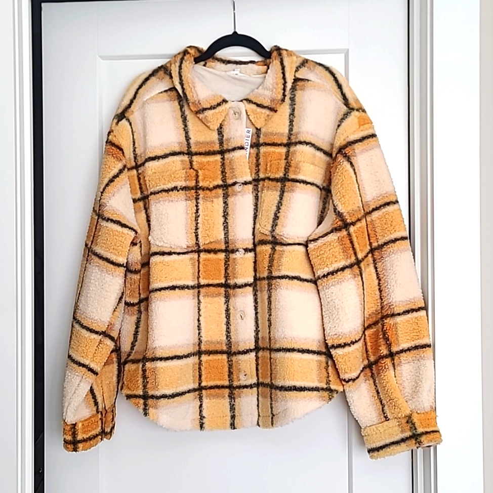 Nwt Bandier Aspen Plaid Sherpa Jacket - Xl